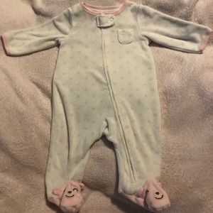 Footed PJ, zipper, 3 month